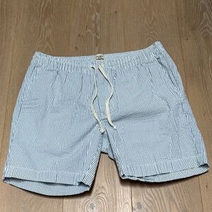 Flint and Tinder Size M Blue Striped Men's Swim Shorts.